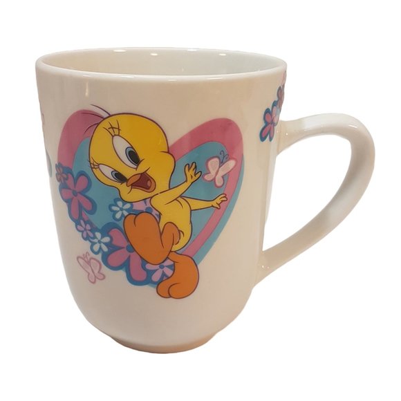 Set of 4 Vintage Warner Brothers Looney Tunes Tweetie Bird Mugs Teacups Gibson - Picture 2 of 16